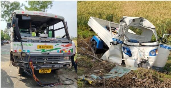 देहरादून : बस और लोडर ऑटो के बीच टक्कर, बच्चे समेत 2 की मौत, 14 घायल